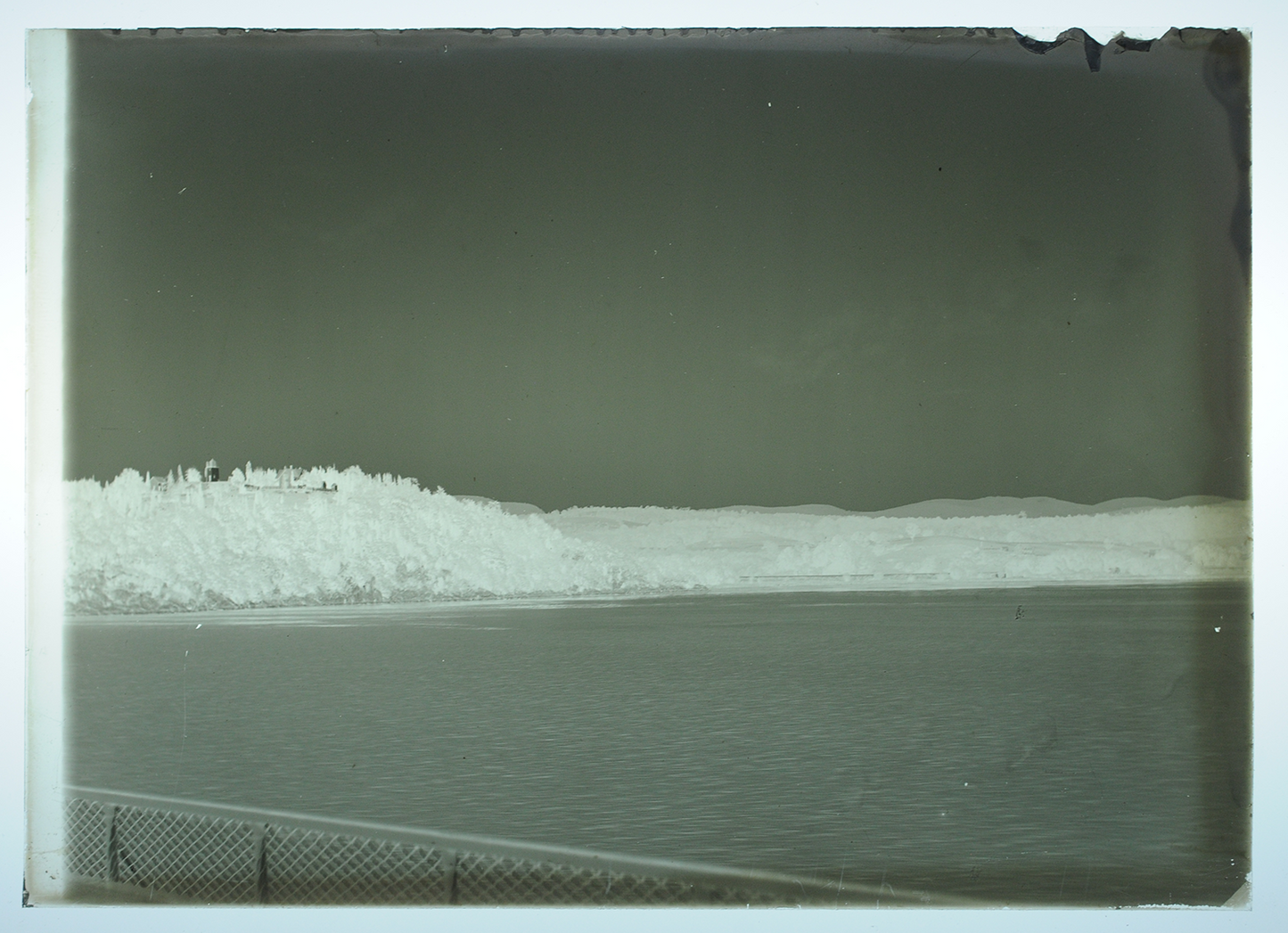 5x7 Glass Plate Negative 1920s Lake View Coastal Scene Old Vintage Photo