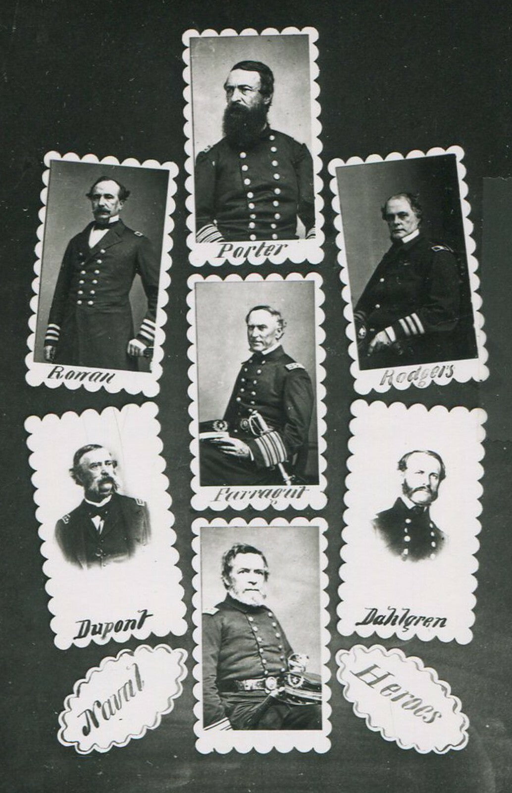 Vintage Civil War USN Generals Photos - 8x10 Reproduction, Navy Officers Collection
