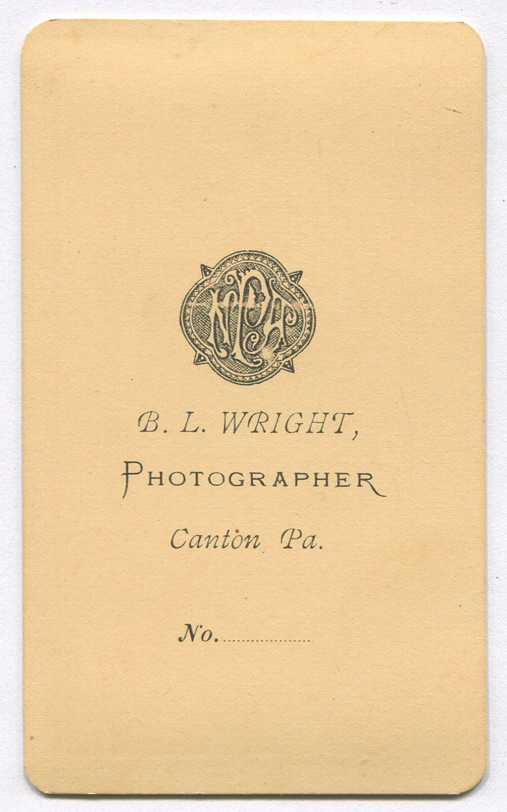 WOMAN, BIG BOW TIE. CDV. CANTON, PA.