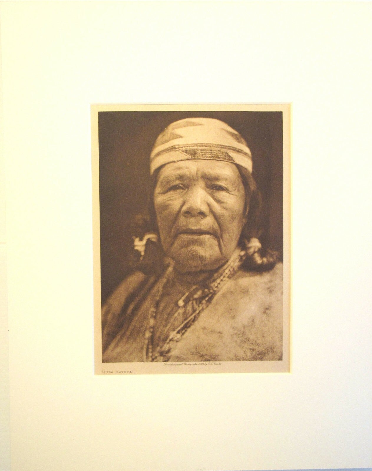HUPA MATRON. PHOTOGRAVURE BY EDWARD CURTIS, 1923. 11X14 ARCHIVAL MAT. VINTAGE