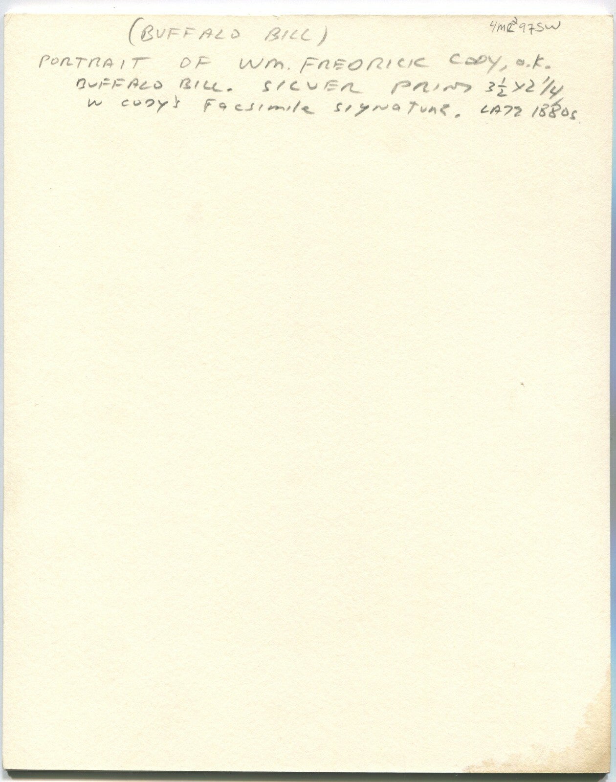 BUFFALO BILL, WILLIAM F. CODY. CABINET CARD