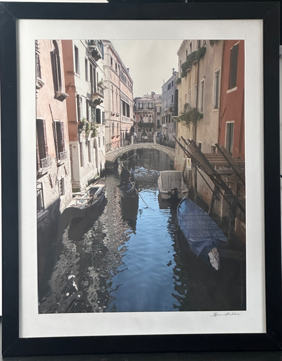 Large Framed Color Photographic Print: Venice Italy by Bruce Klein 26.5 x 33.25"