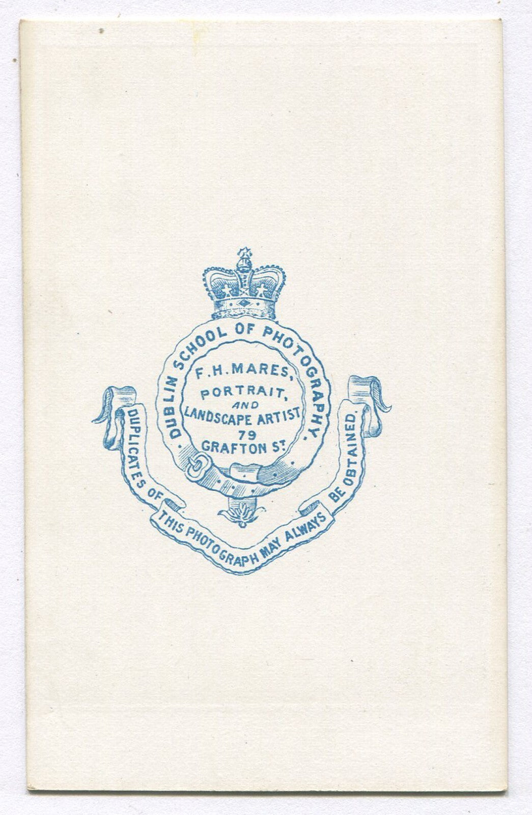 MAN W/VERY FULL BEARD. CDV FROM DUBLIN SCHOOL OF PHOTOGRAPHY. IRELAND.