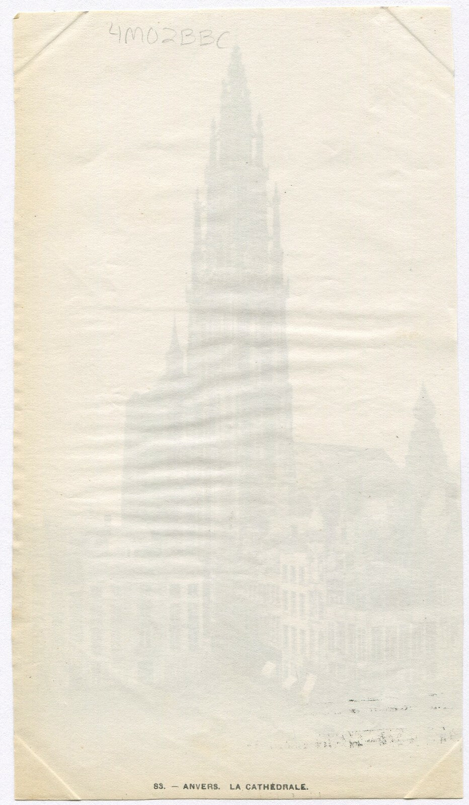 Vintage 4x6 Unmounted Albumen Photo - Stunning Church Tower with Clock Face, Original Architectural Wall Decor