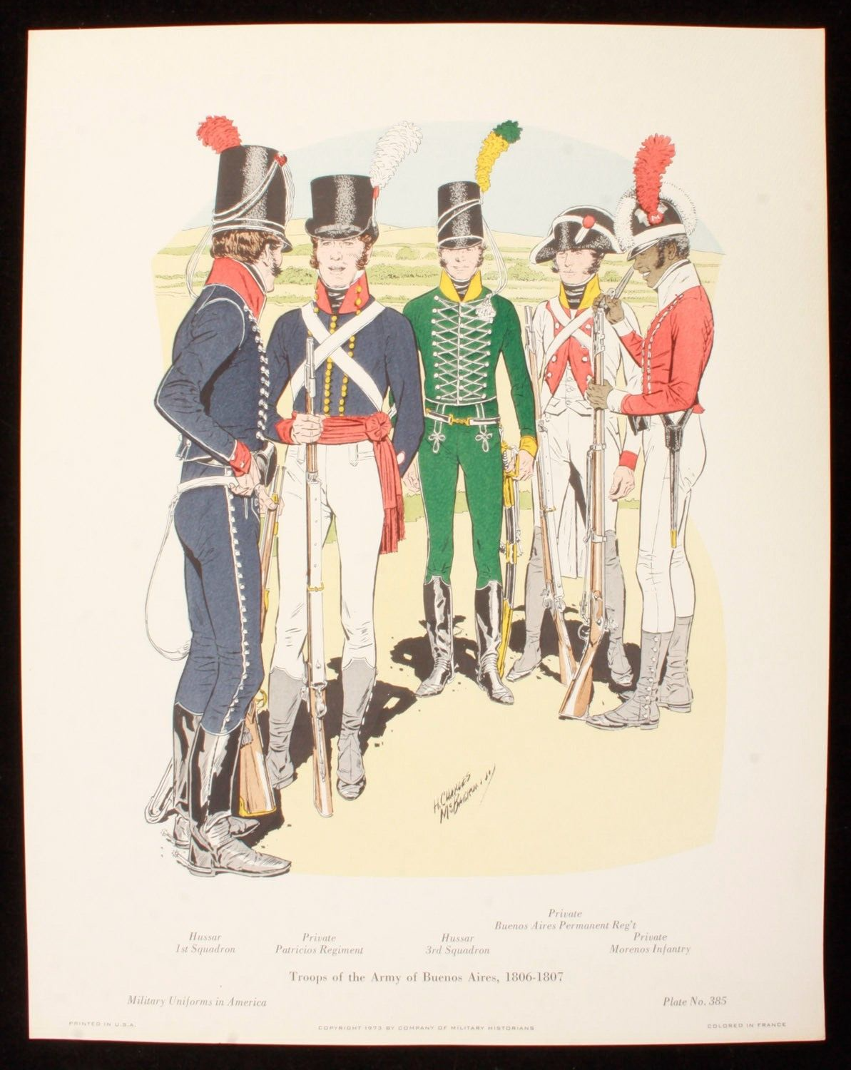 Troops of the Army of Buenos Aires 1806-1807 Illustration 11x14