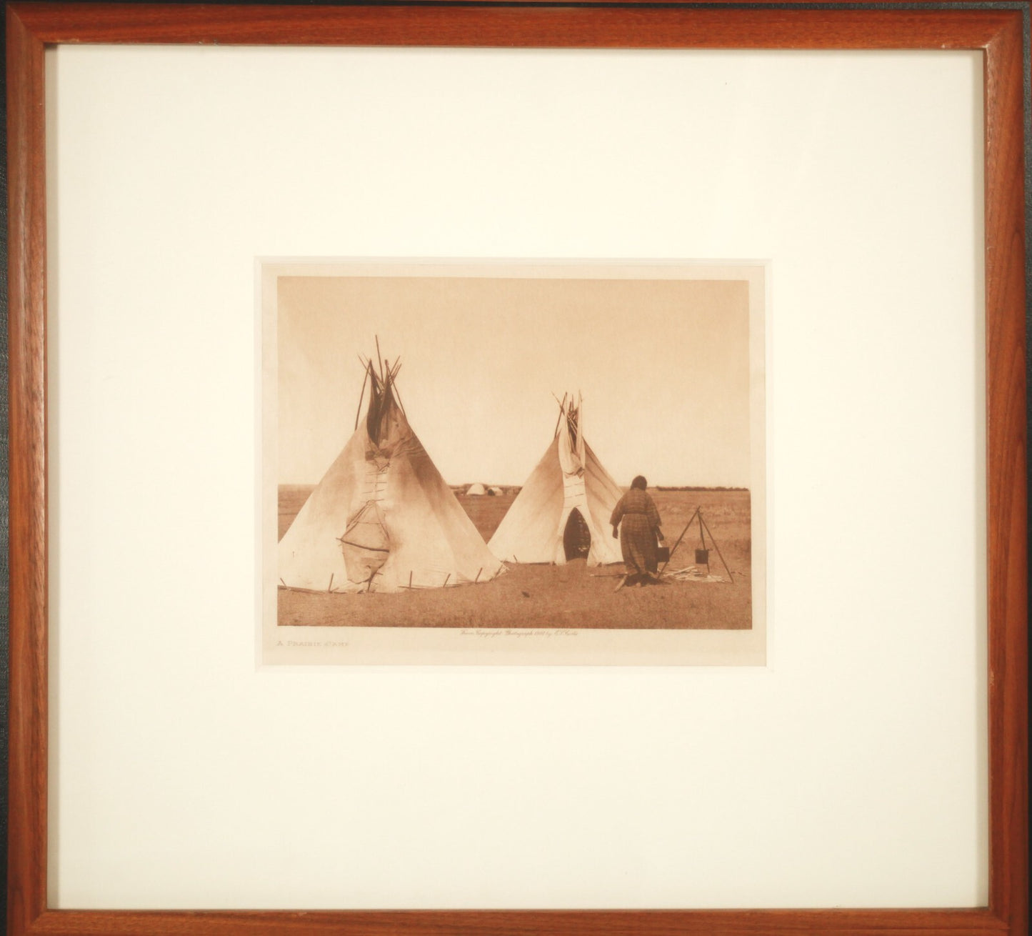Framed Photograph A Prairie Camp by Edawrd S. Curtis 1908