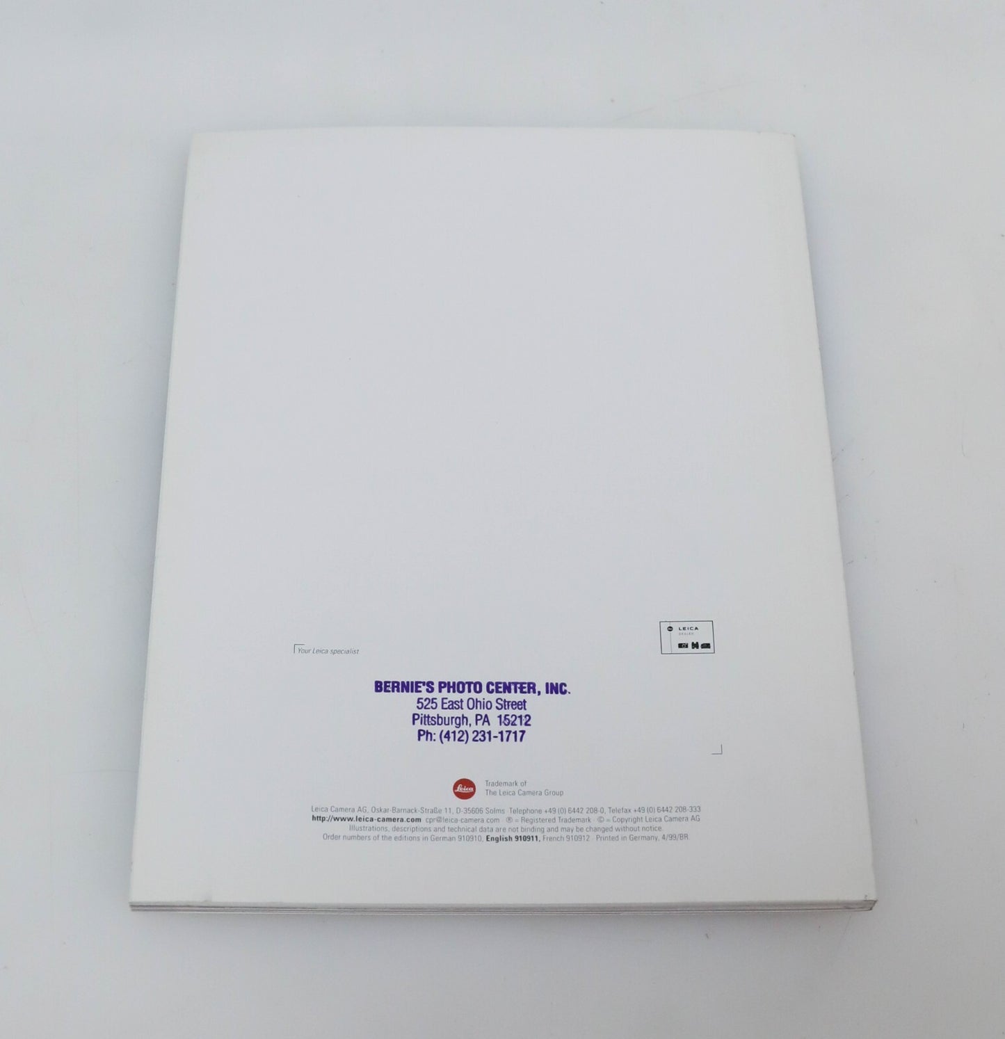 RARE Leica. The Program: Fascination and Precision Leica Promotional Book