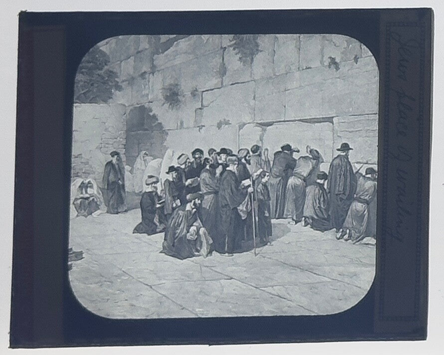 Vintage Lantern Slide 3.25 x 4 in Jews Place of Wailing Photo Item