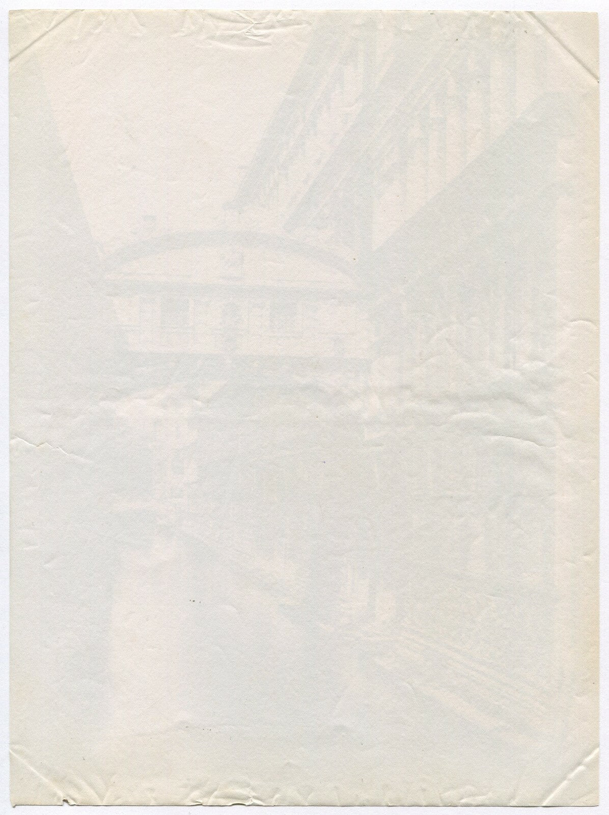 Vintage 8x10 Albumen Photo: Unmounted Catwalk Over Canal Between Buildings -- Architectural Street Art