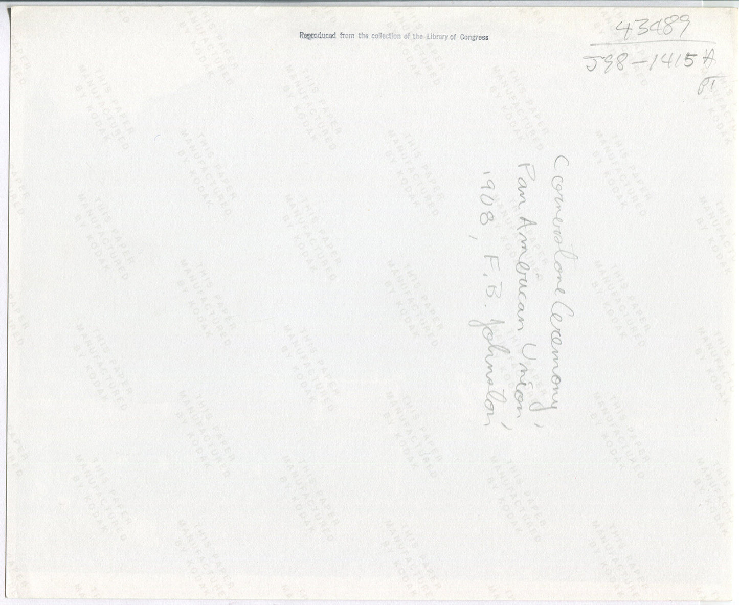 Vintage 1908 Pan American Union Opening Ceremony 8x10 Black & White Silver Print Photograph