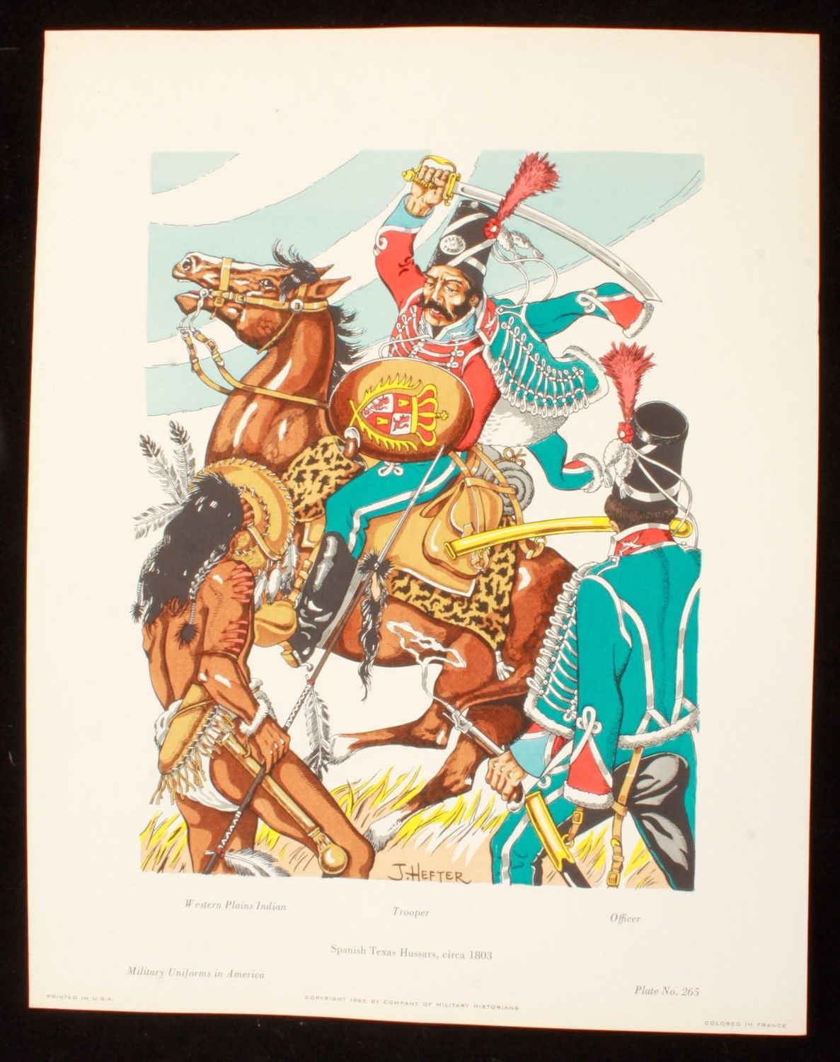 Spanish Texas Hussars 1803 Illustration 11x14