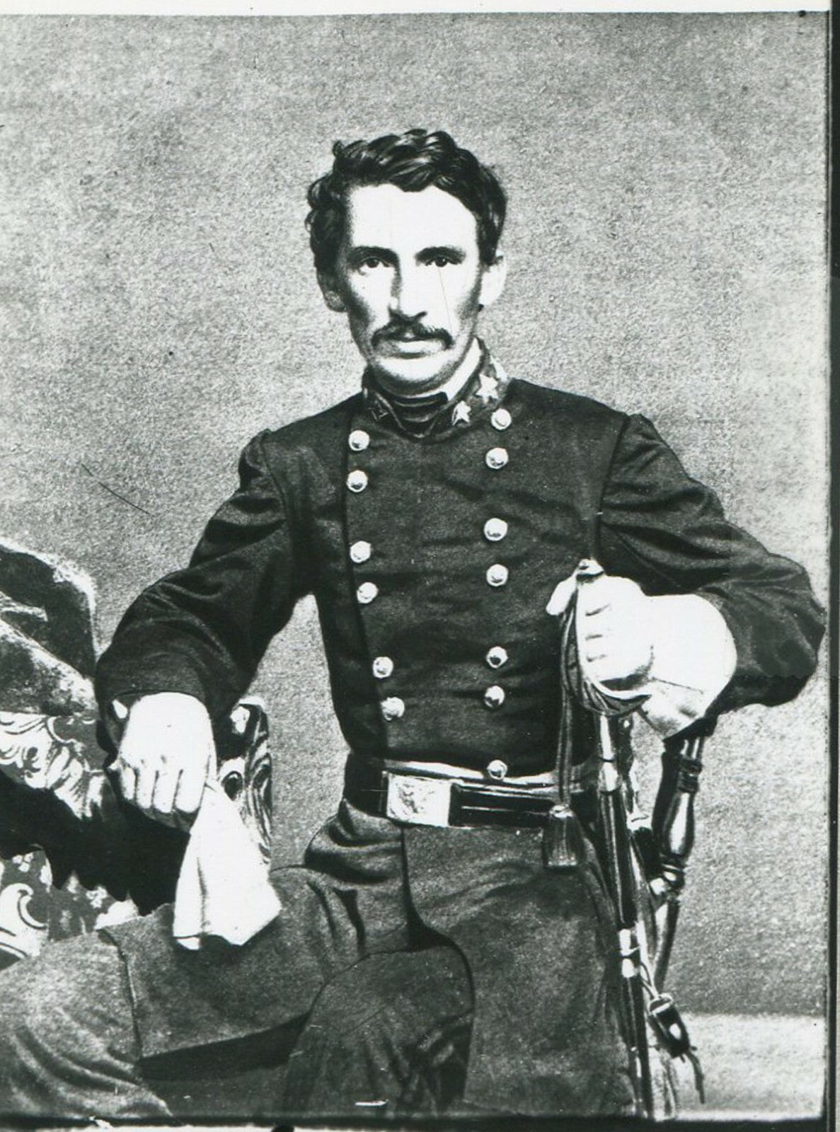 Vintage 8x10 Civil War General Meriwether Thompson, CSA Photo Reprint - Confederate Portrait