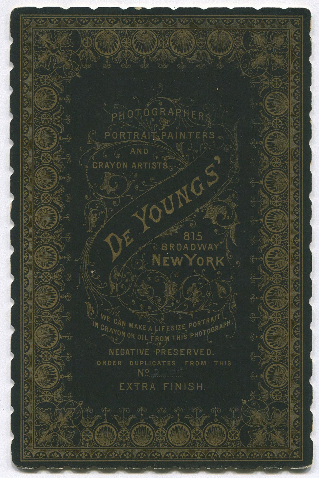 Vintage cabinet card portrait of a woman with pearl necklace, tinted New York photo, original collectible wall decor