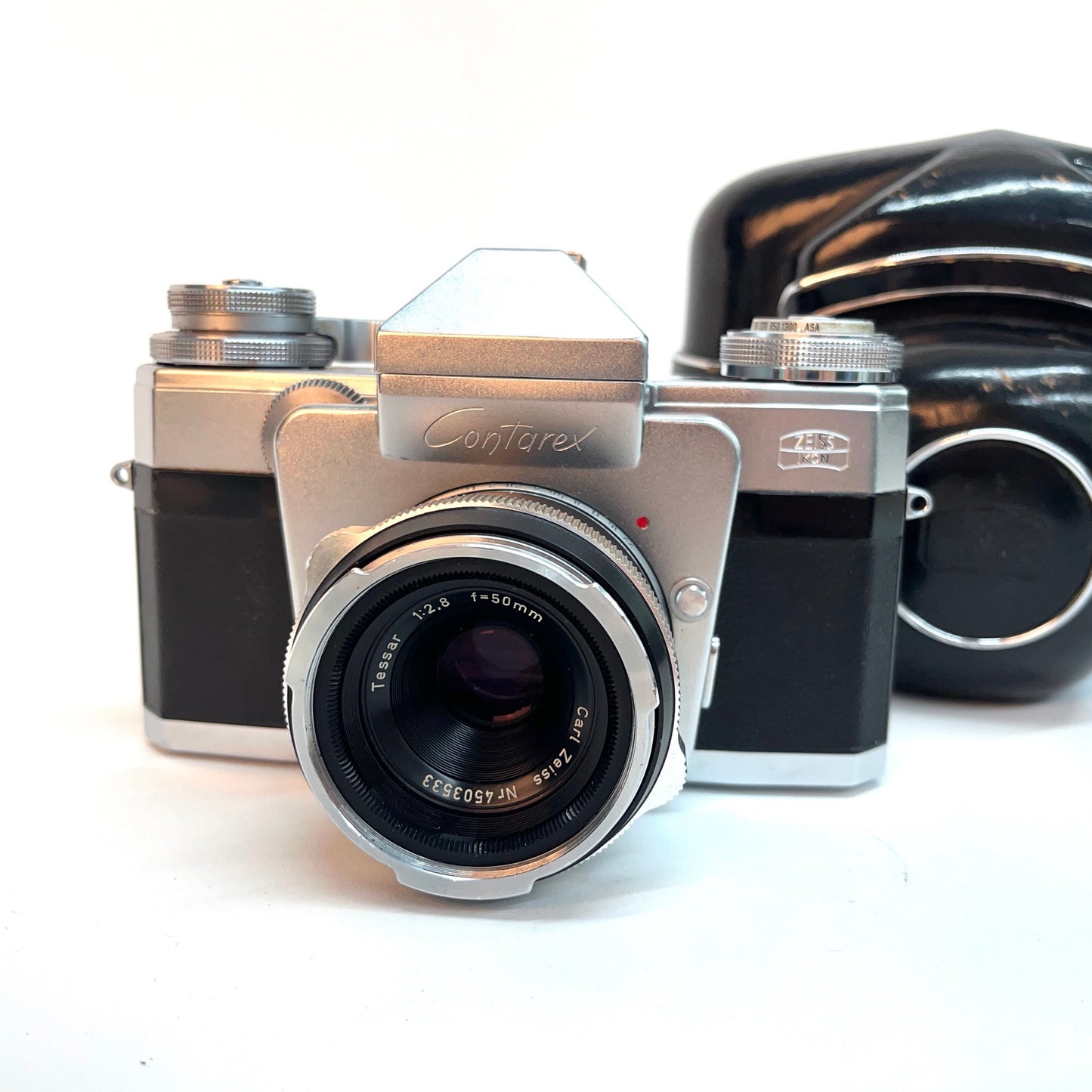 Zeiss Ikon Contarex Special SLR 35mm Film Camera with 50mm f/2.8 Tessar Lens and Case RARE