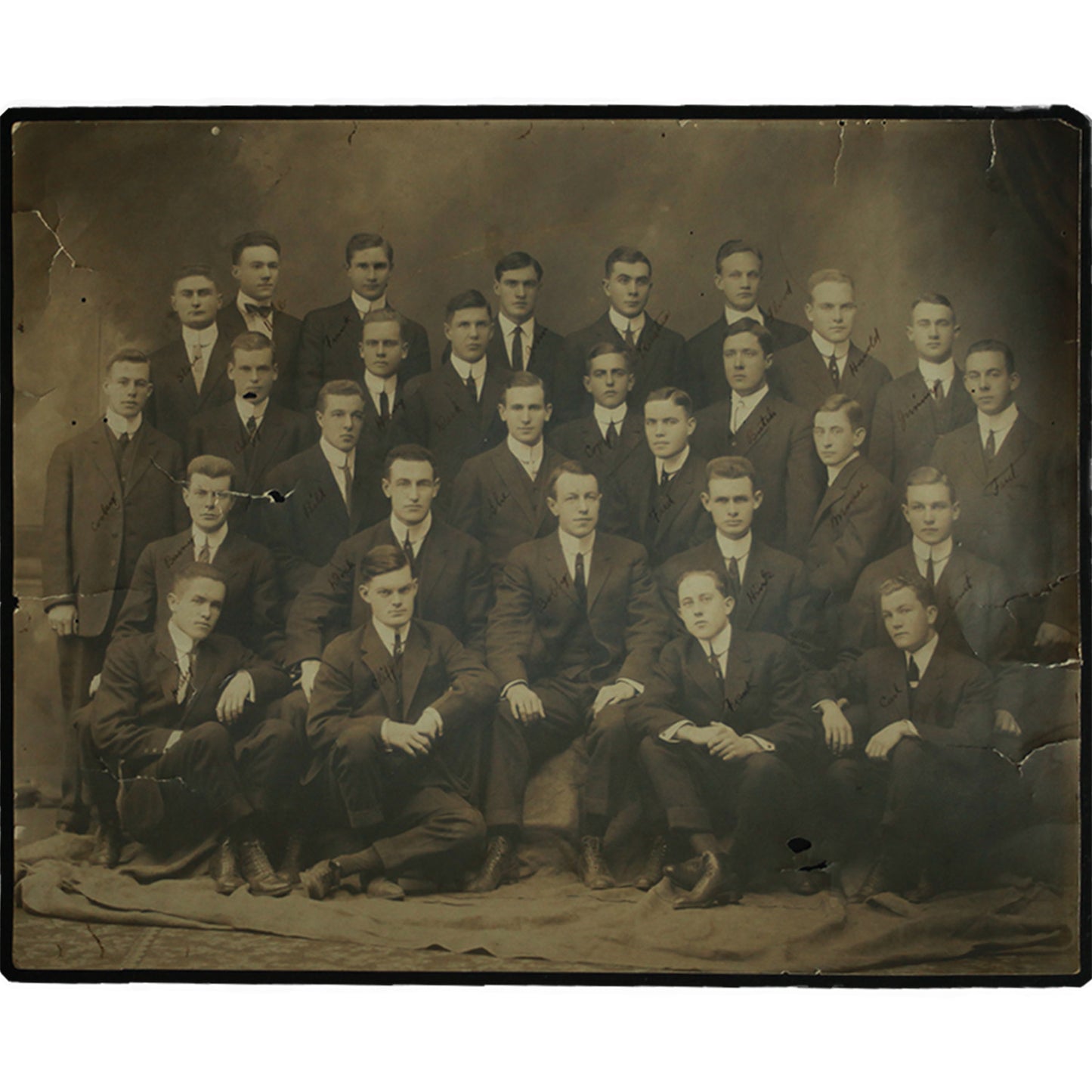 Large Format 1912-1913 Stanford University Delta Sigma Of Phi Gamma Delta Fraternity Group Portrait