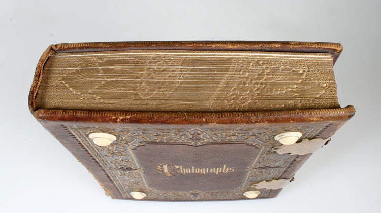 Extremely Beautiful CDV Photo Album w/ Gilded Pages & Clasps