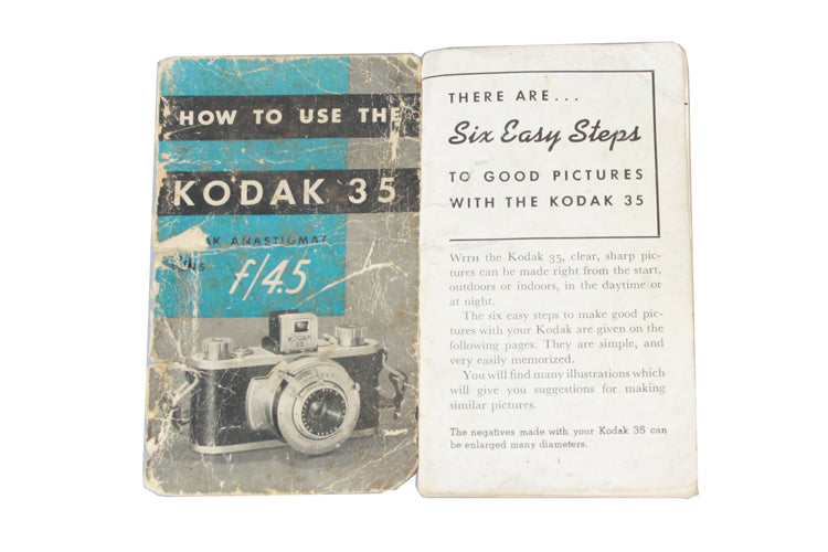35 Camera Kodak Original Instruction Manual + Snapshot & Flash Guide