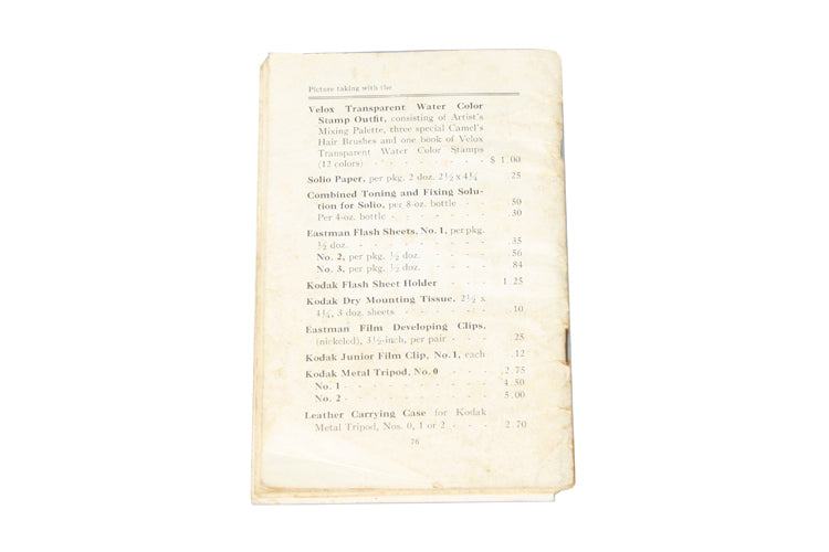 Vintage 1A Autographic Special Kodak Instruction Manual Original