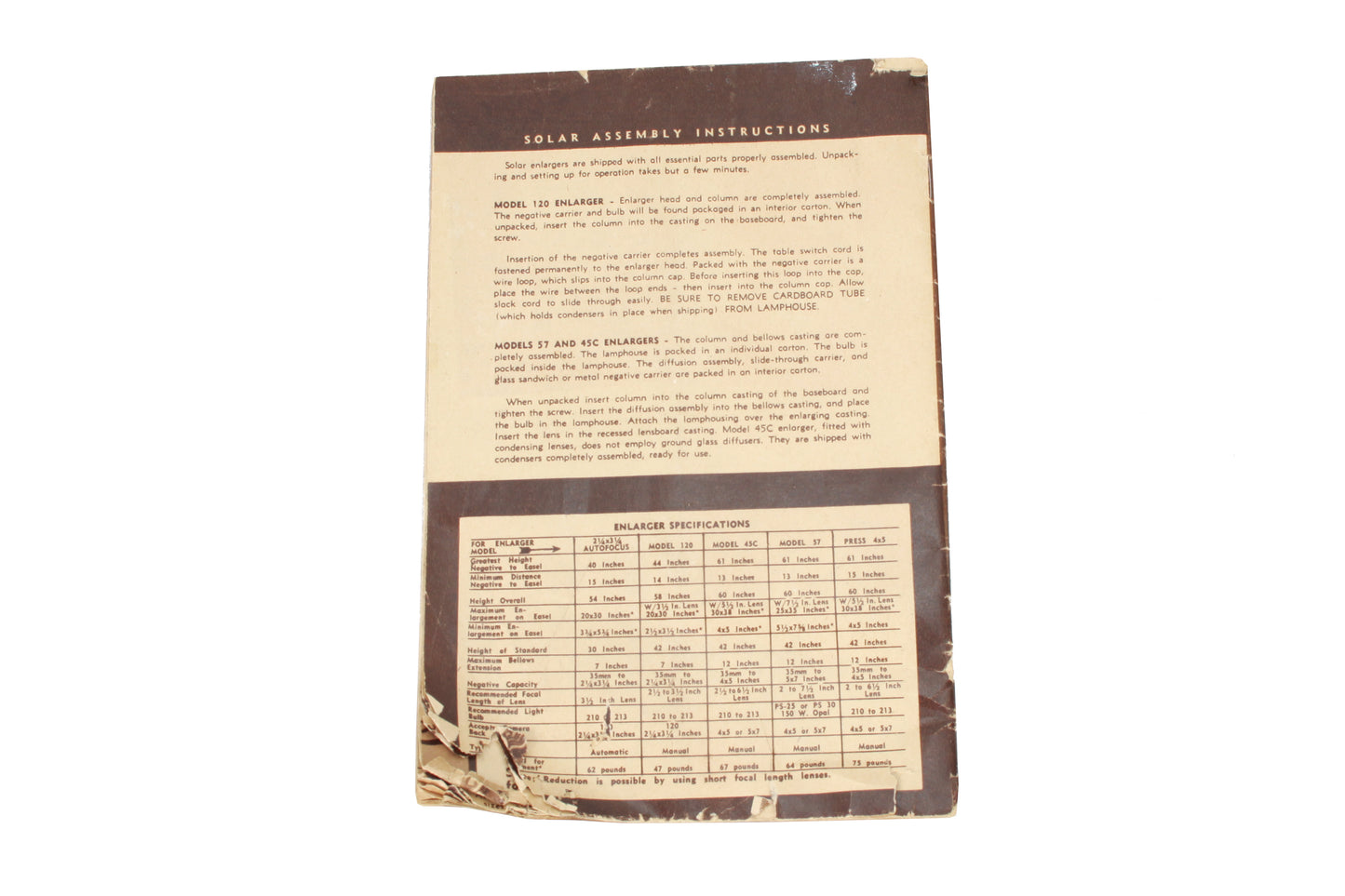 Darkroom Guide Solor Enlarger Vintage