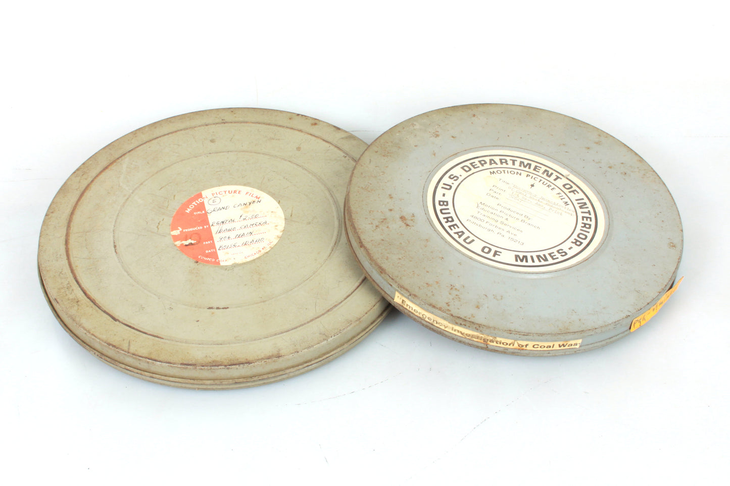 Movie Film 16mm Cans Set of 2