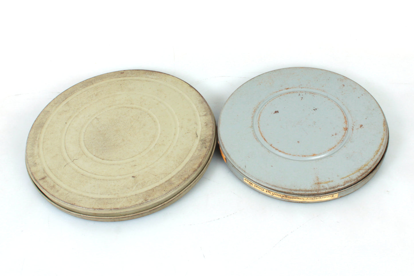 Movie Film 16mm Cans Set of 2