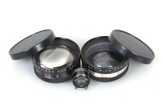 Yashikor Aux Wide & Tele Conversion Lenses & Finder Set Yashica Electro 35 Camera G GSN
