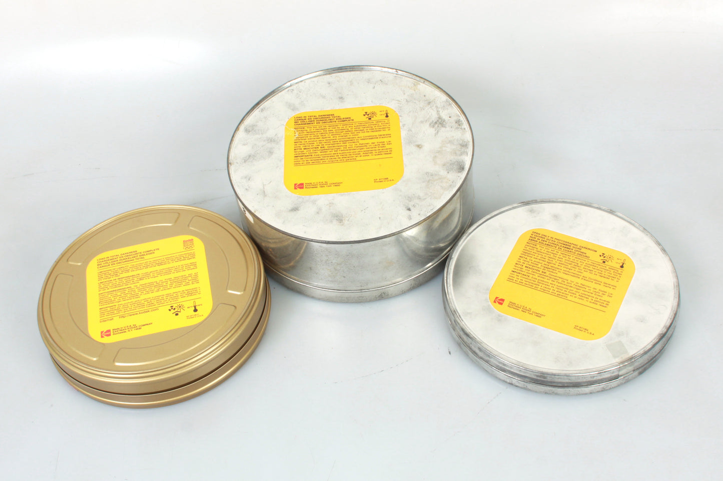 Movie Film Can Kodak Eastman 16mm/35mm Set of 3