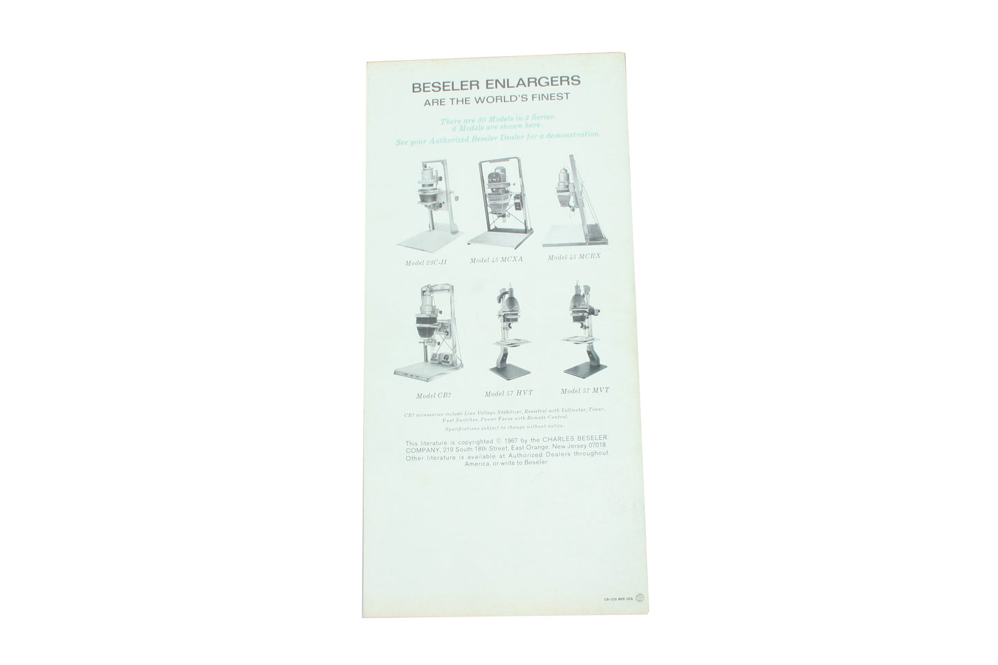 CB7 Enlarger Beseler Brochure