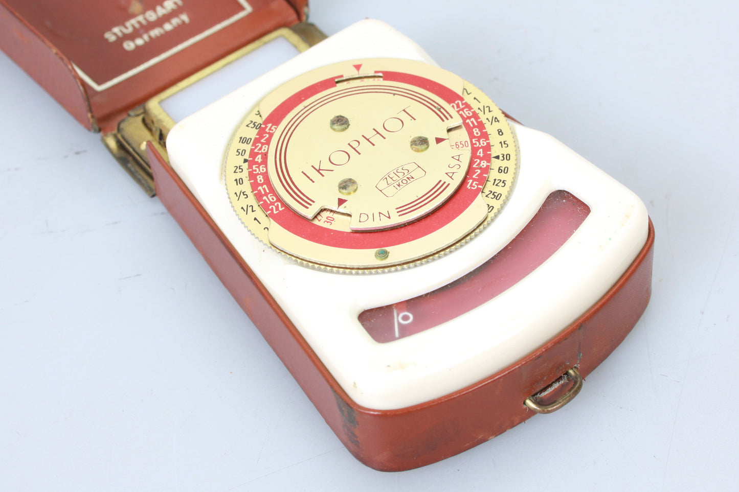 Vintage Original Zeiss Ikon Ikophot Light Meter Art Deco in Leather Case