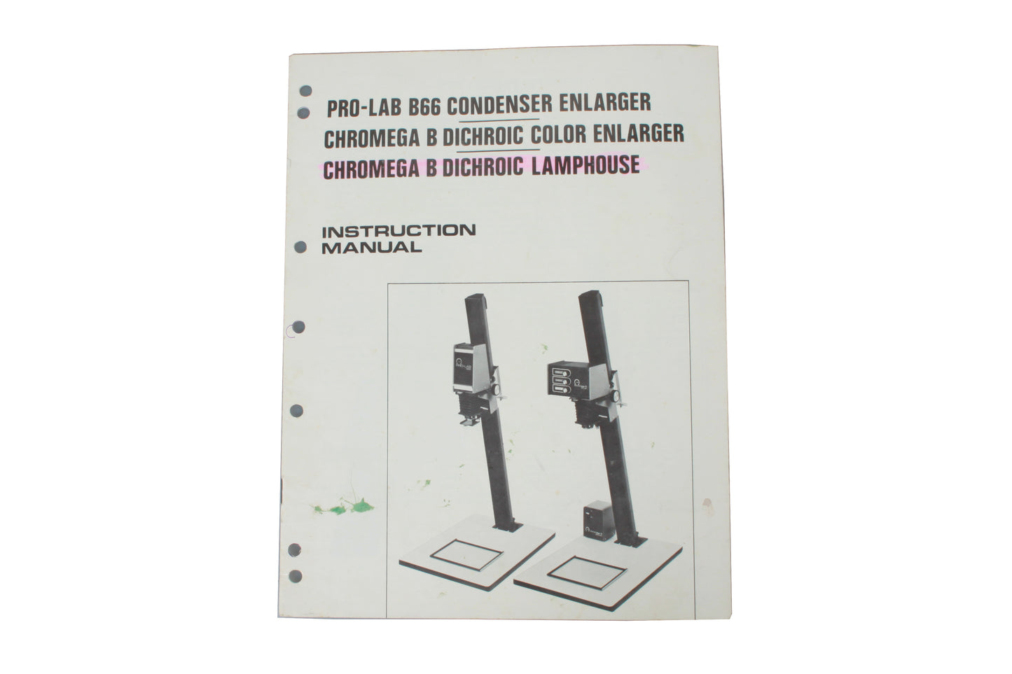 Omega Pro-Lab B66 Enlarger Instruction Manual - Chromega B Dichroic Color