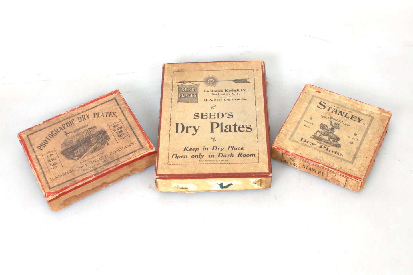 Photographic Dry Plate Boxes Vintage