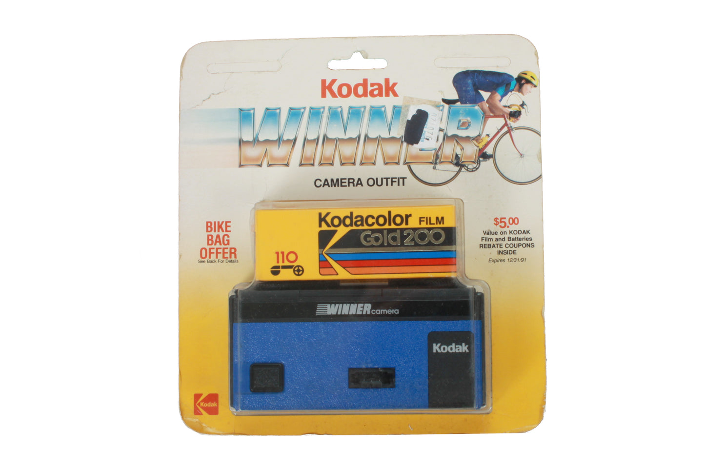 Kodak 1989 Olympics Winner Blue Camera Outfit Pocket 110 Kodacolor 200 Film Vintage