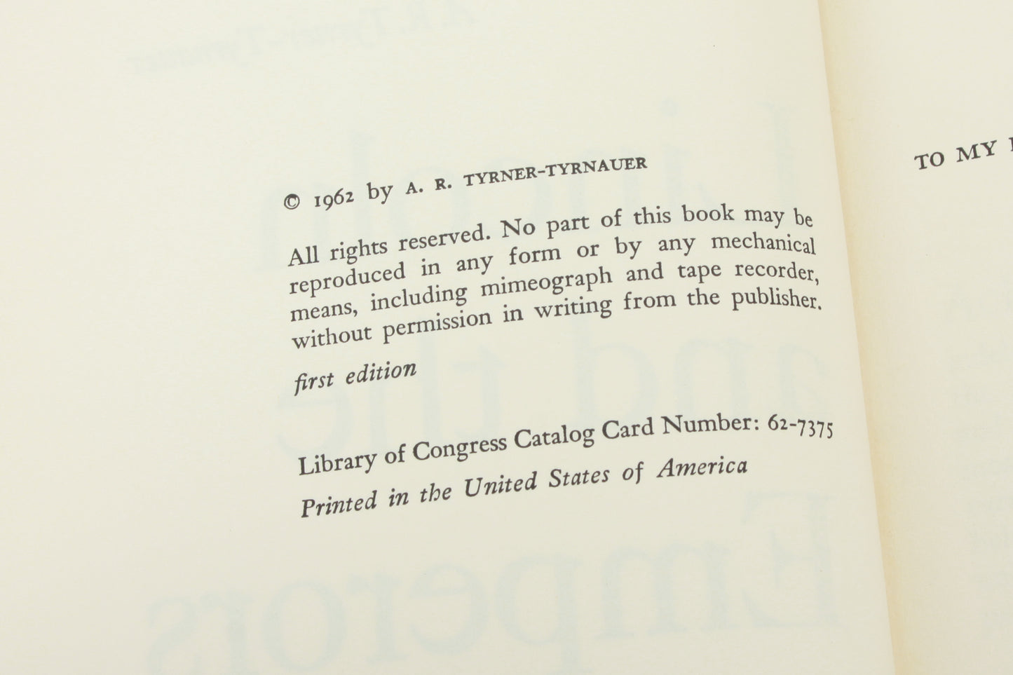 Lincoln and the Emperors by A.R. Tyrner-Tyrnauer Hardcover 1962