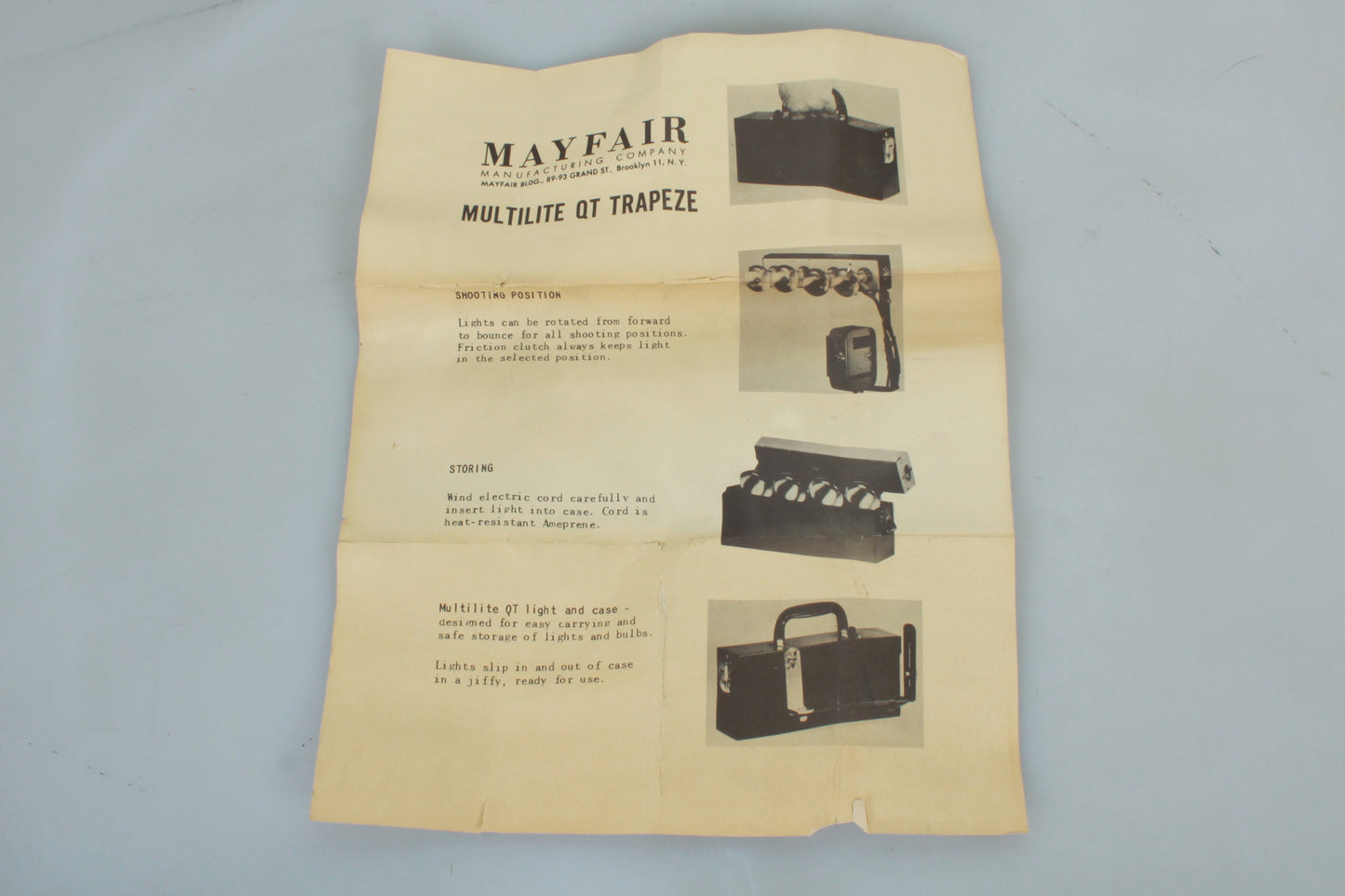 Mayfair Multilite Movie/Video Light Compact W Case & Bracket