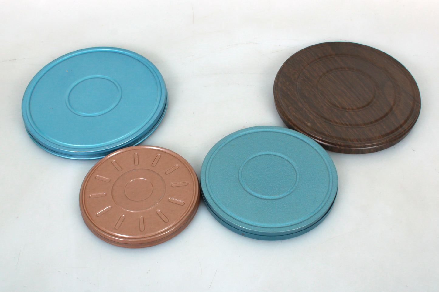 Movie Reels & Cans Various Colors & Sizes Lot of 9