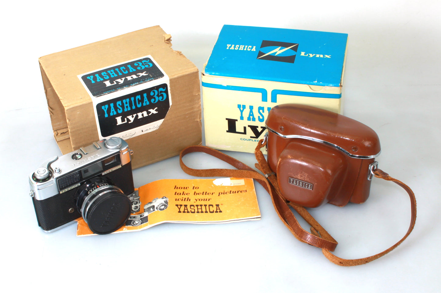 Yashica 35 Lynx 1000 Rangefinder Camera W/ 45mm 1:1.8 Lens & Original Case & Box