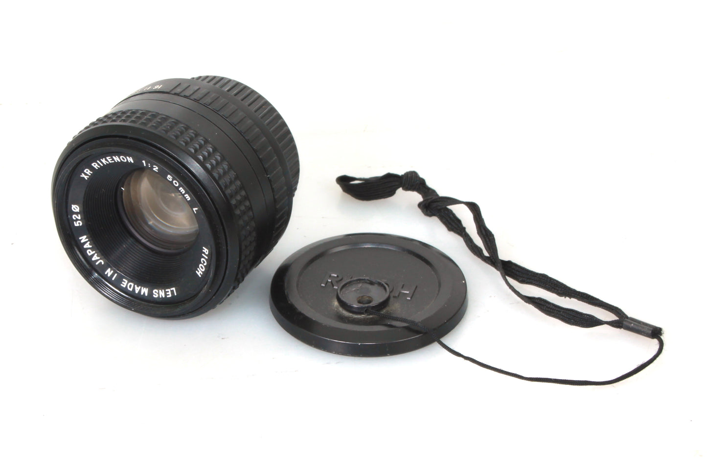 Ricoh XR Rikenon 50mm F/2 K Mount Lens W/ Front & Rear Caps