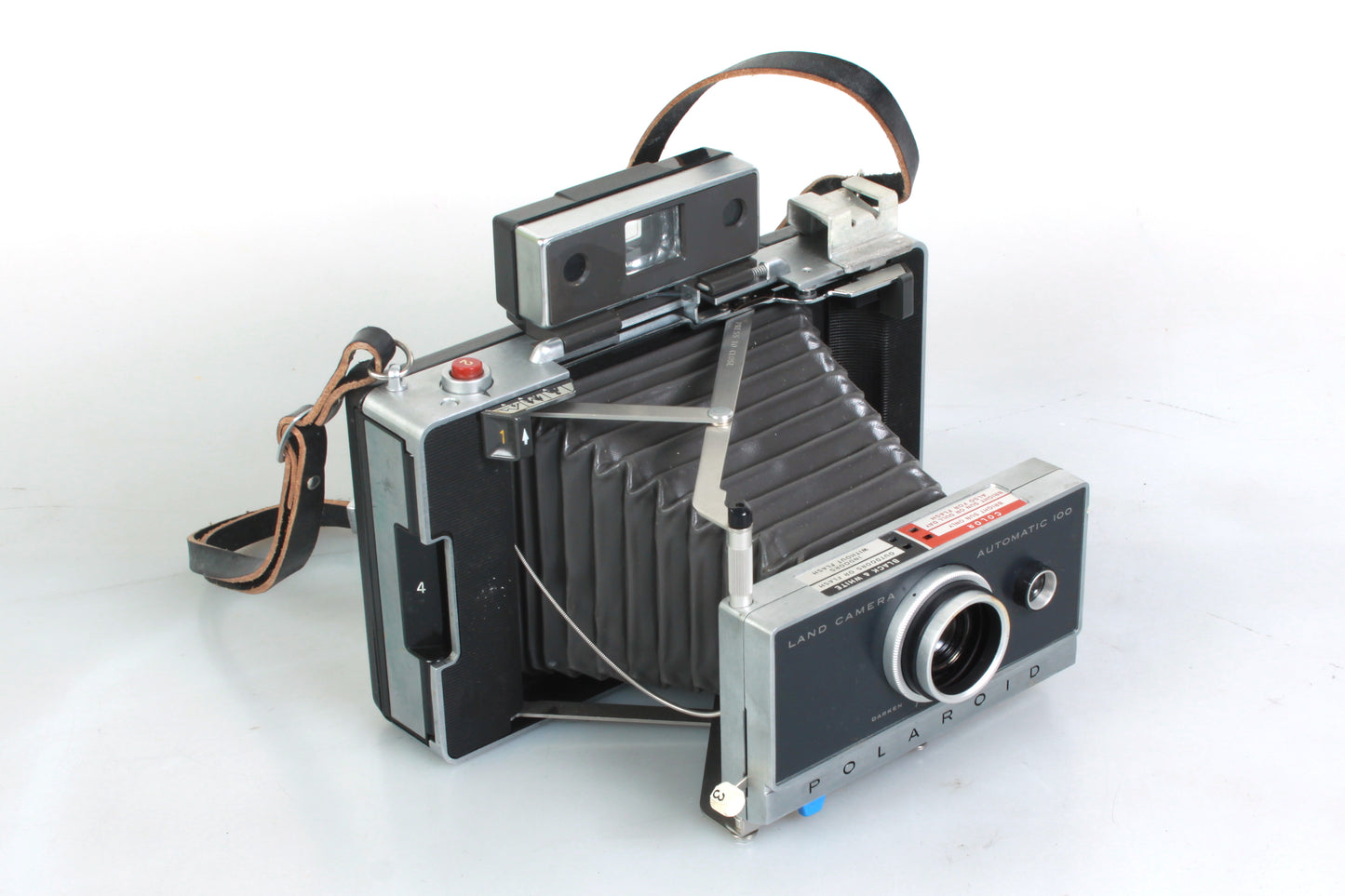 Vintage Polaroid Automatic 100 Land Camera W Cable Release/Close Up/Case/Filters