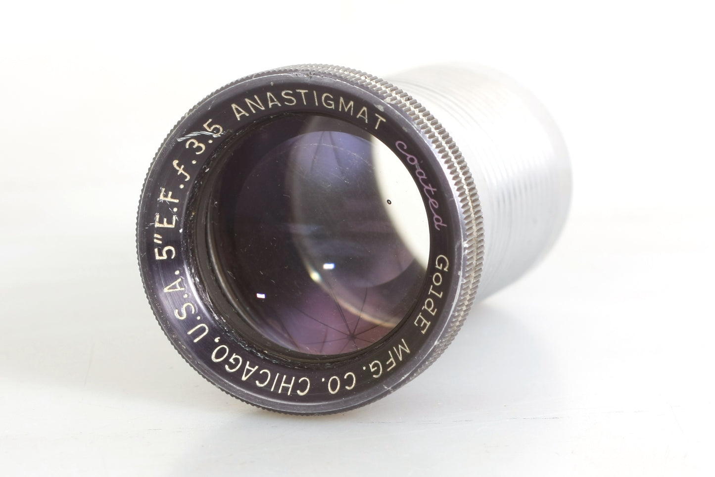 Vintage Golde Mfg. Co. Projection Lens 5 Inch E.F. F3.5 Anastigmat Coated