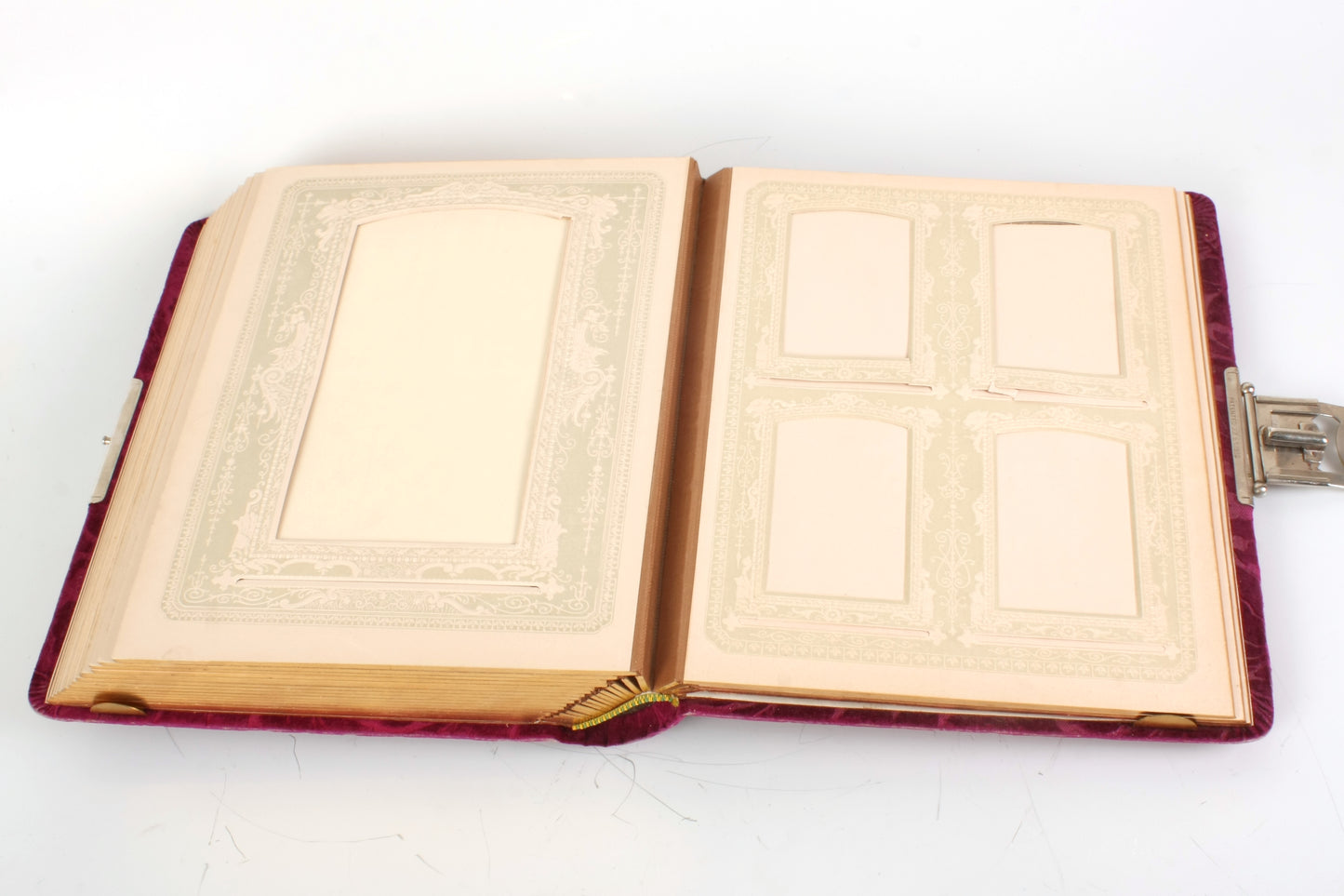Victorian Cabinet Photo Album Floral Fabric From 1880s