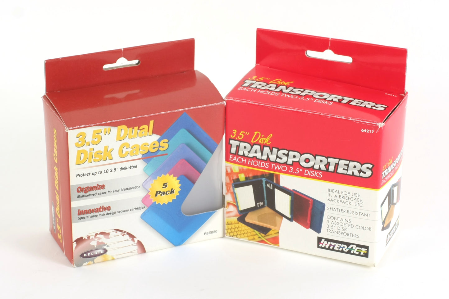 3.5 Inch Dual Disk Cases Set of 2 (10 Cases Total)