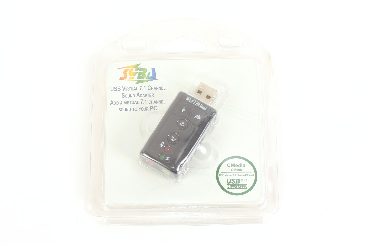 Syba USB Audio Sound Adapter Virtual 7.1 Sound With Microphone Input 3.5mm Jack
