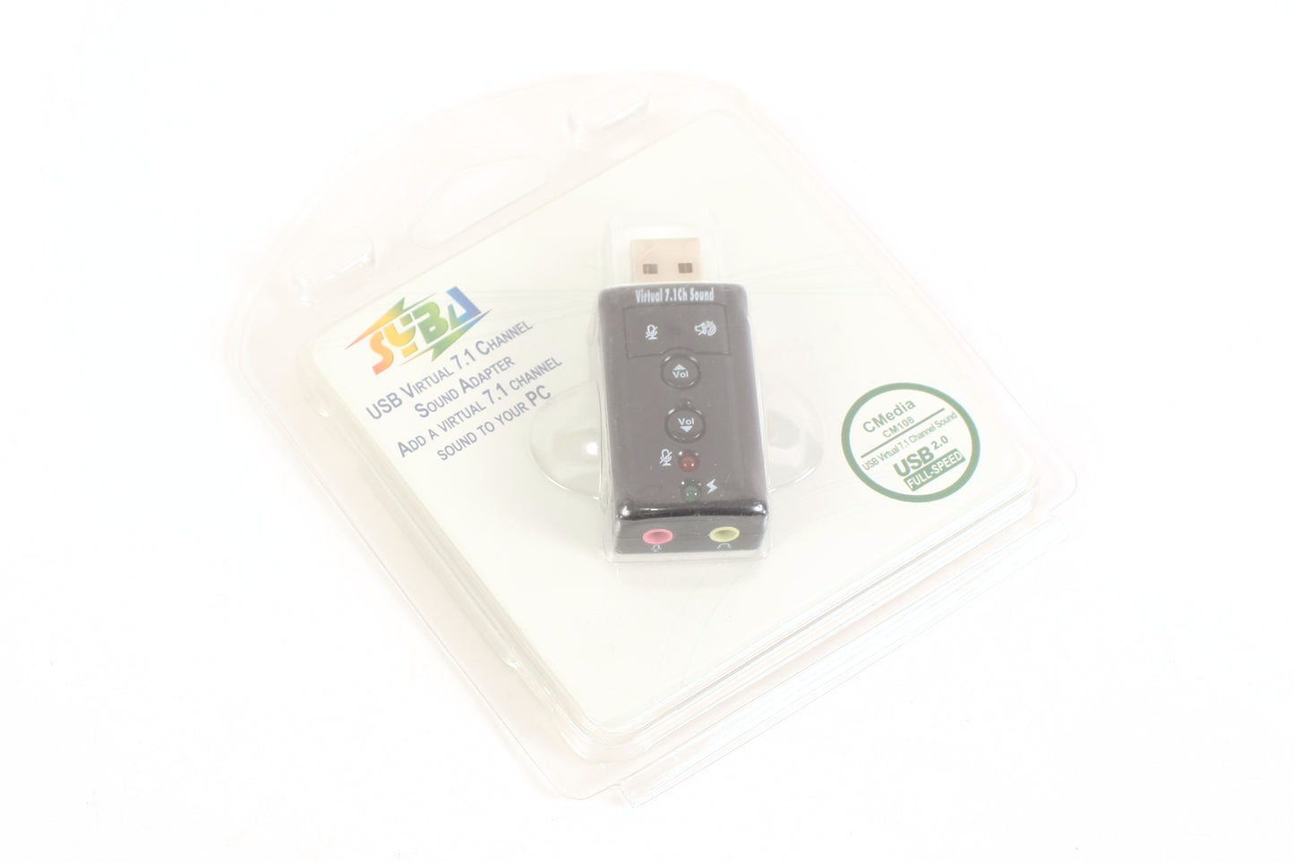 Syba USB Audio Sound Adapter Virtual 7.1 Sound With Microphone Input 3.5mm Jack