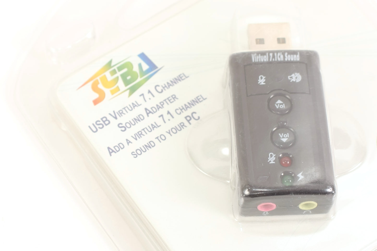 Syba USB Audio Sound Adapter Virtual 7.1 Sound With Microphone Input 3.5mm Jack