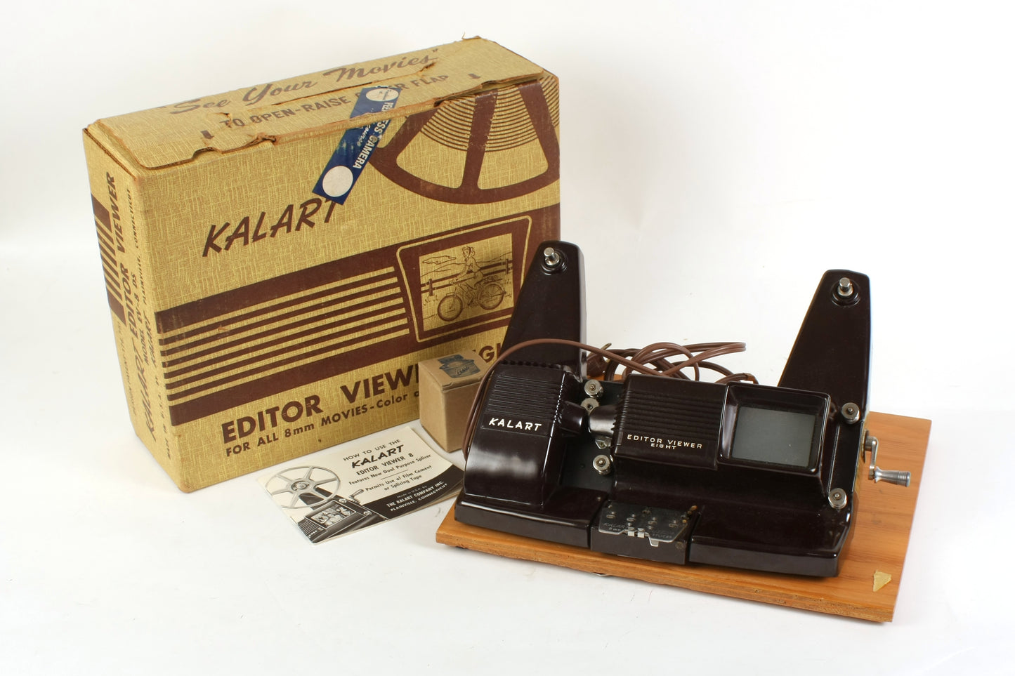 Kalart Art Deco Movie Film Editor Viewer in Box