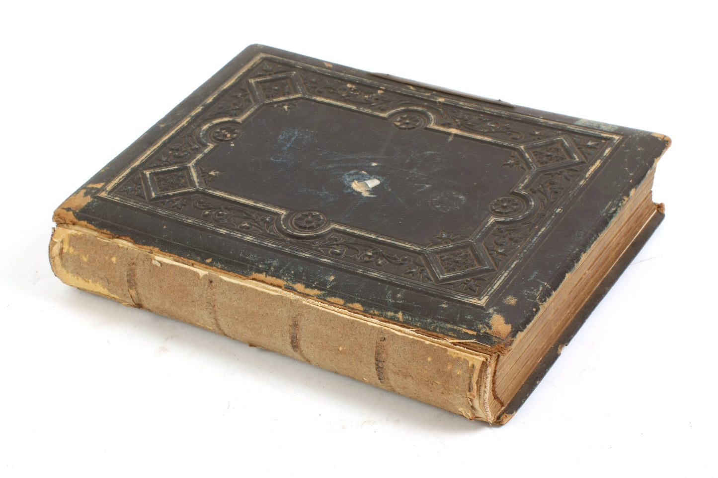 Antique Photo Album 1860s Cabinet Cards & CDVs W Floral Page Motifs