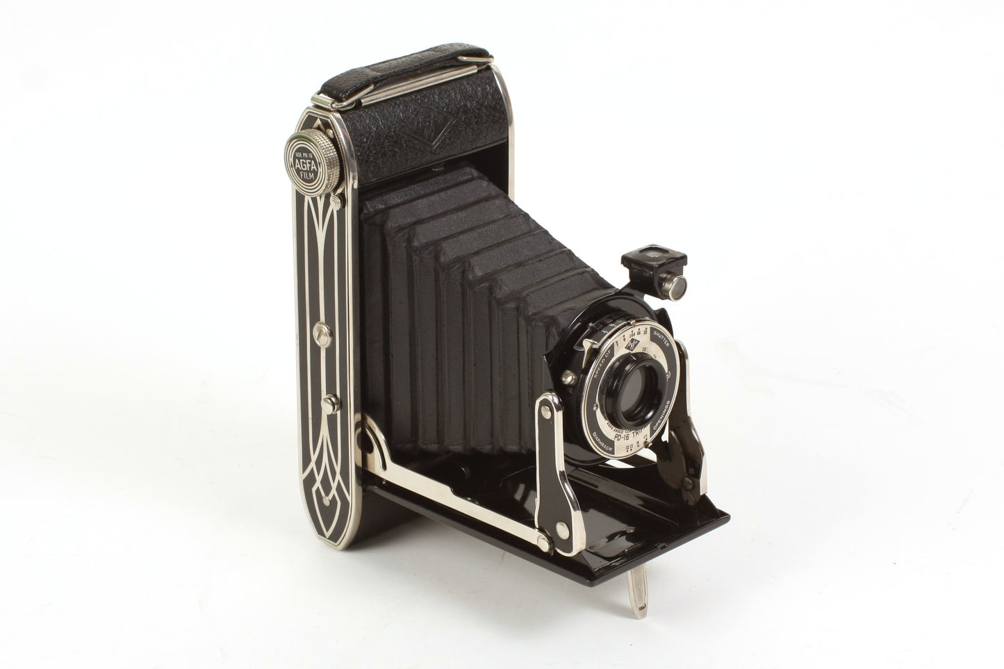 Agfa PD16 Tripar Art Deco Bellows Camera W Original Box & Manual