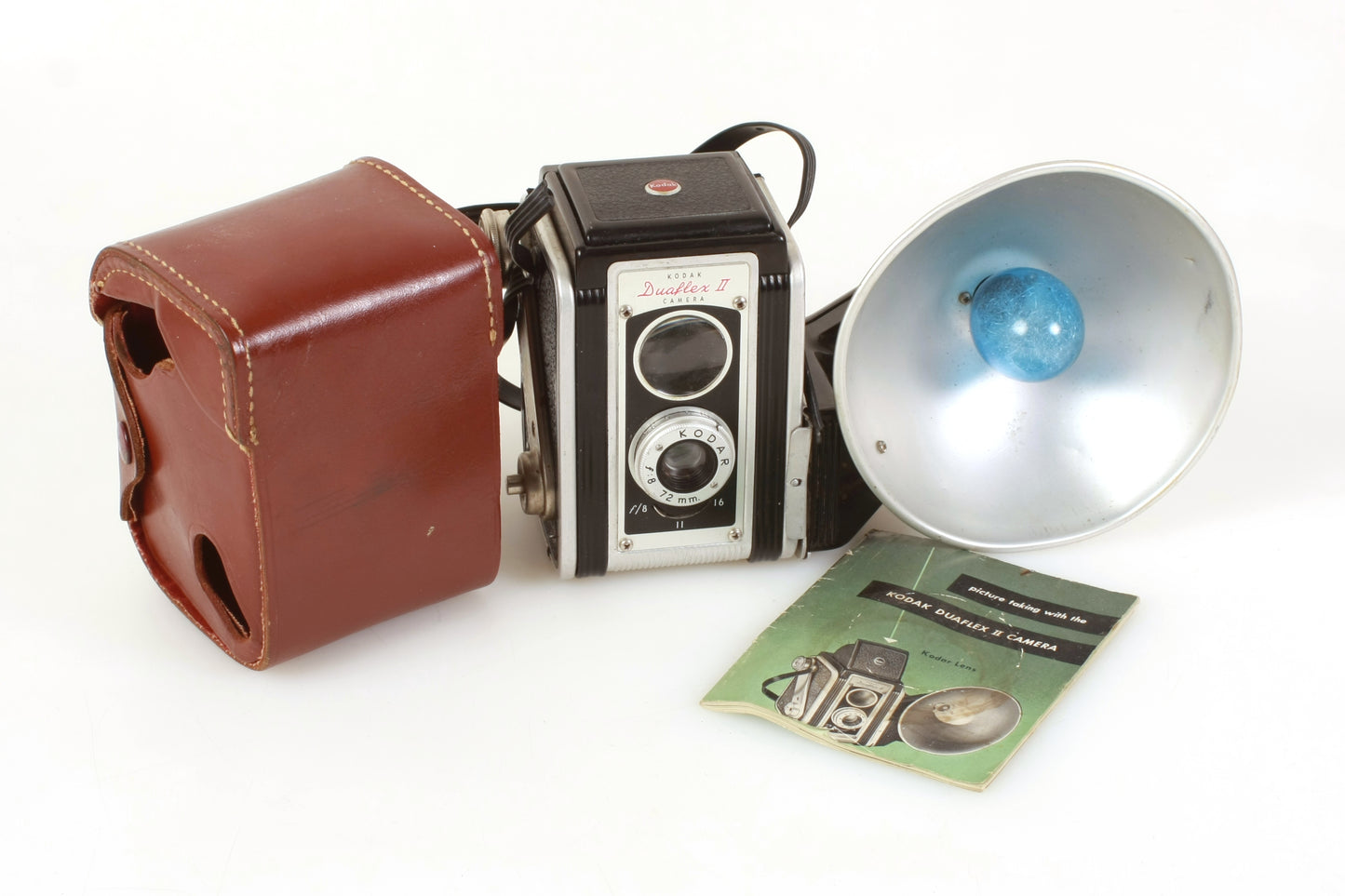 Kodak Duaflex II Art Deco Twin Lens Camera W/ Flash & Case