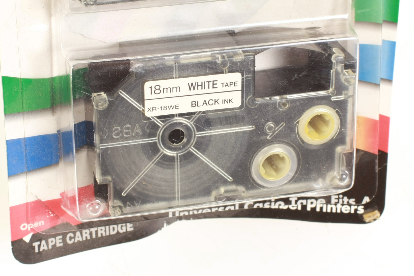 Casio XR-9WE 9mm & XR-18WE 18mm Labeling Tape (Black on White)