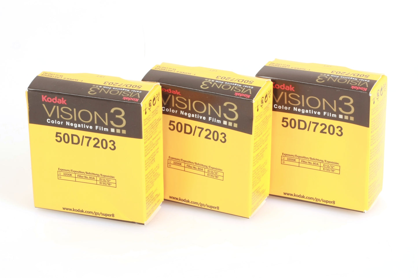 Kodak Vision3 50D Super 8mm Color Negative Film - Set of 3